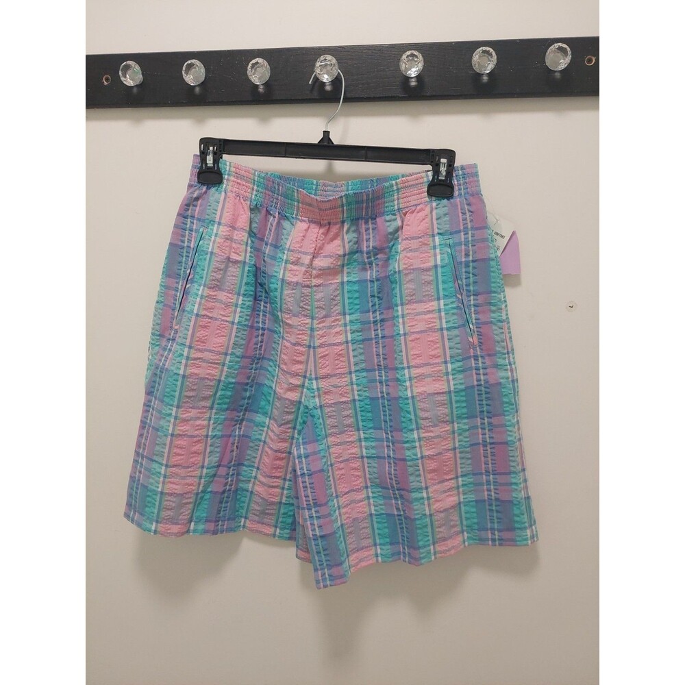 Koret NWT Plaid Shorts Size L Petite Elastic Waist preppy